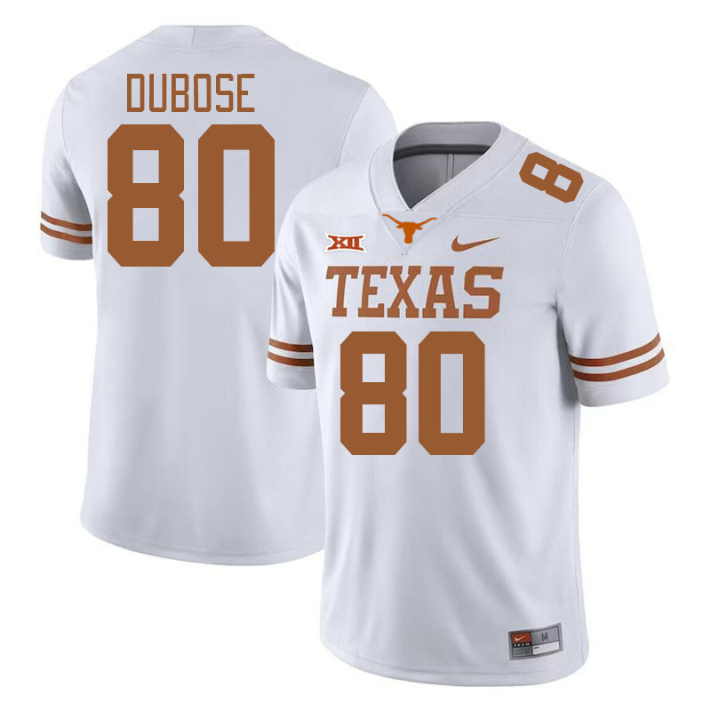 Men #80 Freddie Dubose Texas Longhorns College Football Jerseys Stitched-White